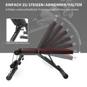 YOLEO klappbare Hantelbank Multifunktion Training Fitness Bank Bauchtrainer Schrägbank mit 6-Fach Verstellbarer Rückenlehne/3-Fach verstellbarer Sitzkissen,Belastung 300kg (Schwarz)
