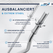 ArtSport 3in1 Hantelset mit 2 Kurzhanteln, 1 Langhantel & 1 SZ Curlhantel - 12 Gewichte mit 60kg und Sternverschlüssen - Hantel Set Krafttraining