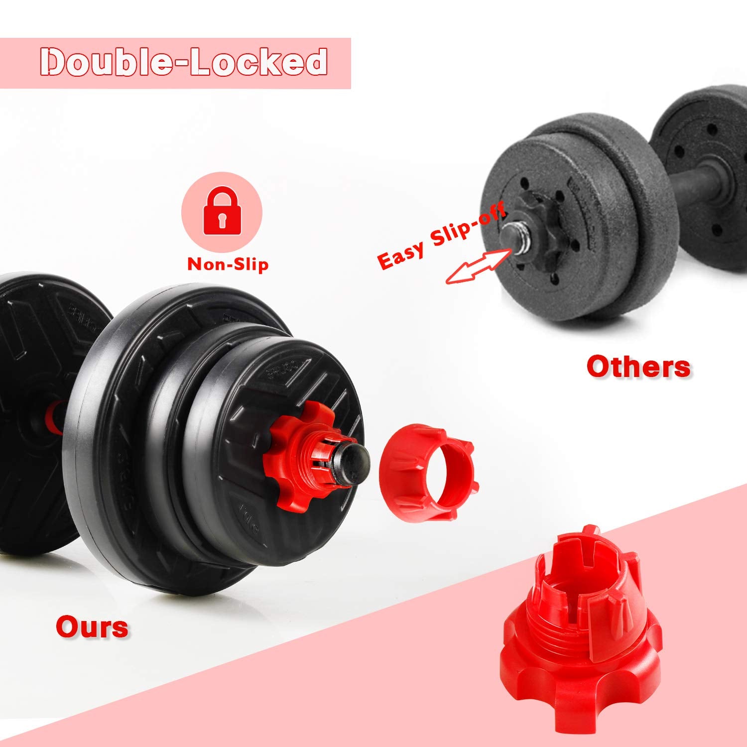 CCLIFE Hanteln Set 2er Kurzhanteln Langhanteln verstellbar Hantelset 20/25/30/40kg professionell Dumbbell mit Verbindungsstahlrohr Gewichten