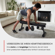 Finer Form Hantelbank – Klappbare Flachbank, 454 kg Kapazität, Kompakt und Vielseitig, Ideal für Home Gym, Ganzkörper-Training, Ab Übungen, Für Männer und Frauen, Fitnessgeräte für zuhause