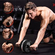 EnterSports Bauchroller Bauchmuskeltrainer ABS Roller, 6-in-1 Bauchtrainer mit Fitnessband, Liegestütze, Kniematte für Zuhause,Fitness Geräte, Bauchmuskel Roller, Gut für Heimtraining