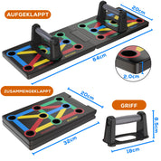 ALPHASKIN Premium Liegestützbrett Set I Verbessertes Konzept 2023 I Liegestützgriffe Homeworkout I 9 in 1 Push Up Bar I Homegym I Fitnessgeräte für Zuhause