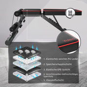 YOLEO klappbare Hantelbank Multifunktion Training Fitness Bank Bauchtrainer Schrägbank mit 6-Fach Verstellbarer Rückenlehne/3-Fach verstellbarer Sitzkissen,Belastung 300kg (Schwarz)