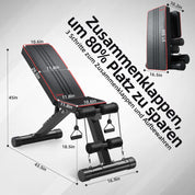 YOLEO klappbare Hantelbank Multifunktion Training Fitness Bank Bauchtrainer Schrägbank mit 6-Fach Verstellbarer Rückenlehne/3-Fach verstellbarer Sitzkissen,Belastung 300kg (Schwarz)