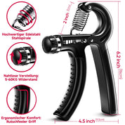 FitBeast Hand Grip Musculation Avant Bras - Pack de 5, Poignet Musculation Ajustable, Grip Musculation Main, Étireur de Doigts, Anneau d'exercice et Balle Anti-Stress