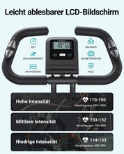 MERACH 4-in-1 Heimtrainer Klappbar, Hometrainer Fahrrad mit LCD Monitor und Handpulsmessung, Magnetisches Ergometer Fitnessbikes mit Bequemem Sitzkissen, 16-Stufiger Magnetwiderstand, Platzsparend