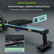 Wenoker Rudergerät mit Magnet-Fitnesstrainer, Rudergerät für Zuhause 16 Stufen Widerstand, Indoor-Gerät für das Home-Gym, Cardio-Trainingsgerät, 160 kg Kapazität mit LCD-Monitor