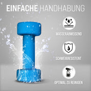 Apollo Hantel Set Kurzhantel Fitness 2x1kg, 2x2kg, 2x3kg inklusive Hantelständer für Kurzhantelset für Frauen & Männer Dumbbell weights 1kg, 2kg, Hanteln 3kg