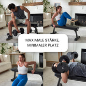 Finer Form Hantelbank – Klappbare Flachbank, 454 kg Kapazität, Kompakt und Vielseitig, Ideal für Home Gym, Ganzkörper-Training, Ab Übungen, Für Männer und Frauen, Fitnessgeräte für zuhause